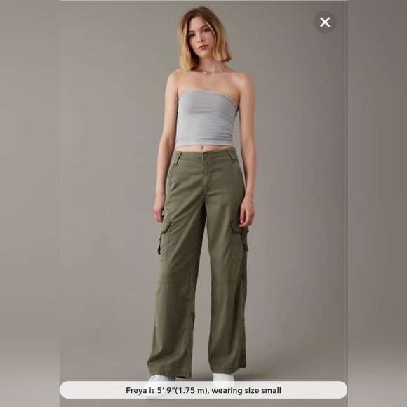 American Eagle Womens Olive Green Cargo Pants Size 0 (Run Large) NWT - Picture 1 of 13